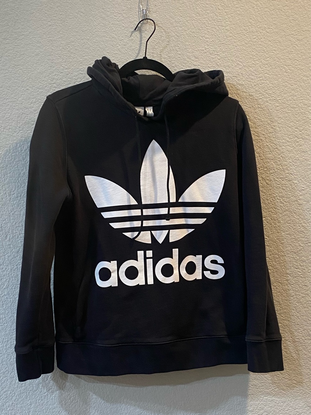 Adidas Originals Trefoil Hooded Sweatshirt (Black, Size Medium)